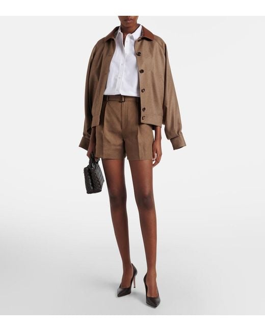 Ralph Lauren Brown Denise Belted Linen Shorts
