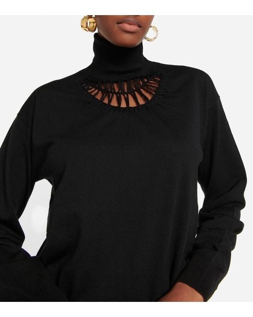 Dries Van Noten Black Turtleneck Wool Sweater