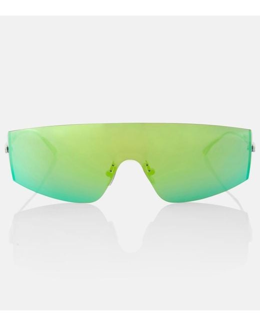 Bottega Veneta Green Light Ribbon Shield Sunglasses