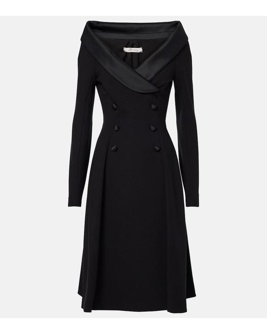Dorothee Schumacher Black Emotional Essence Off-Shoulder Midi Dress