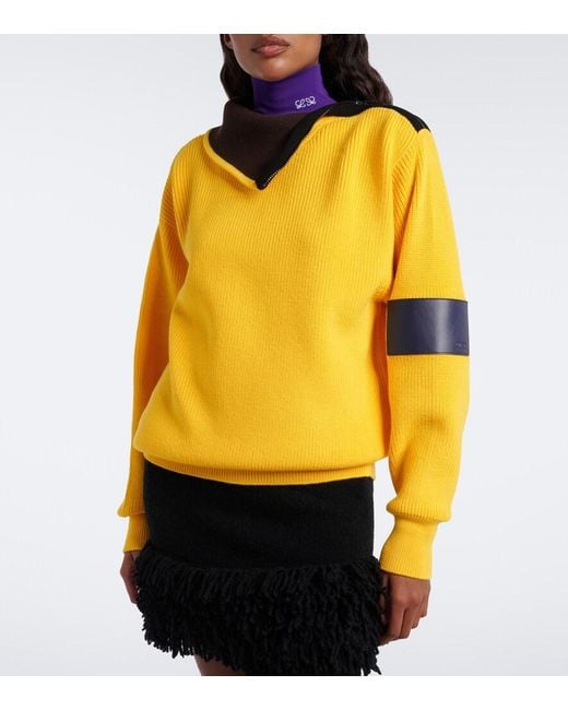 Loewe Yellow Double L Wool-Blend Sweater