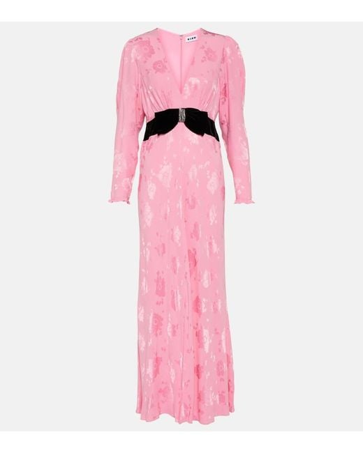 Rixo Pink Verziertes Maxikleid Bambi
