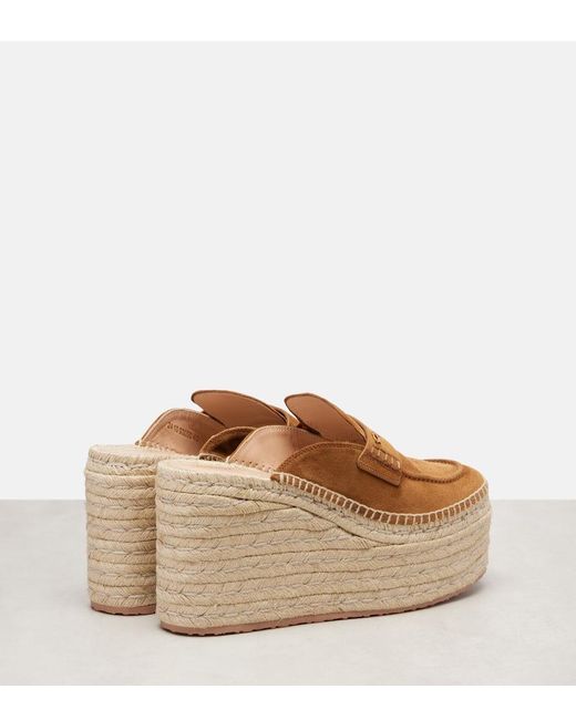 Alpargatas Con Cuna Maxilla De Ante Gianvito Rossi de color Brown