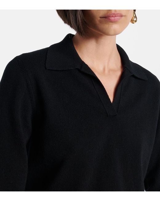 Dolce & Gabbana Black Cashmere Polo Sweater