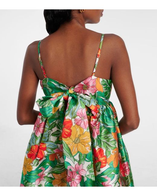 Abito Lungo Amelia Con Stampa di ALÉMAIS in Green