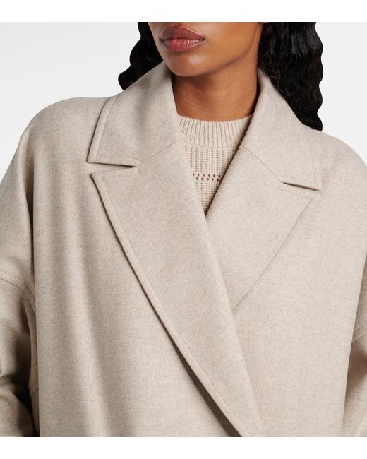 Brunello Cucinelli Natural Oversized Wool Coat