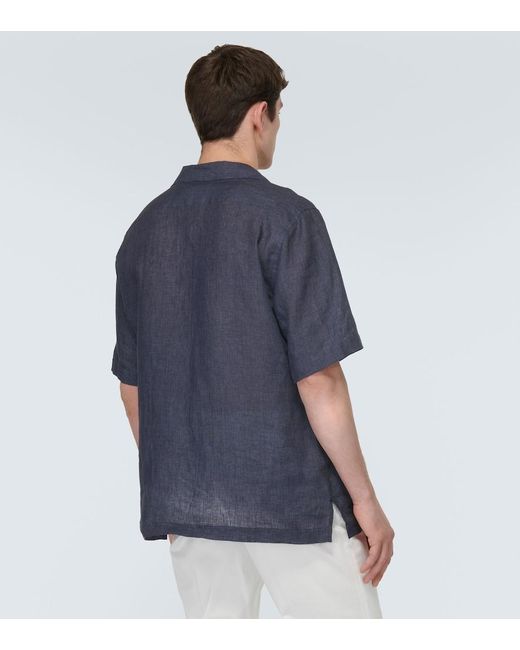 Lardini Blue Linen Shirt for men