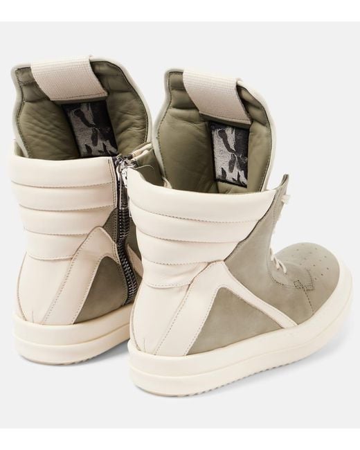 Rick Owens Natural High-Top Sneakers Geobasket Aus Leder