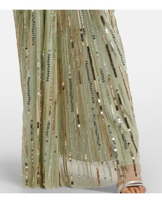 Jenny Packham Green Elixir Embellished Bustier Gown