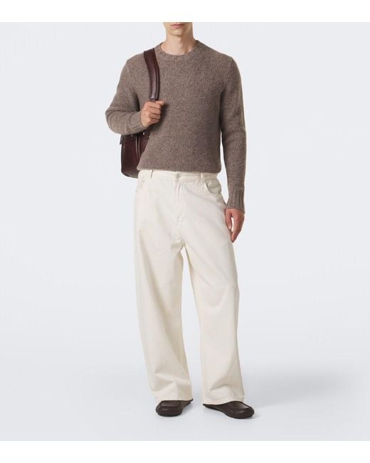 Allude Brown Cashmere Sweater for men