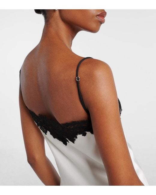 Stella McCartney White Sleeveless Lace Satin Top