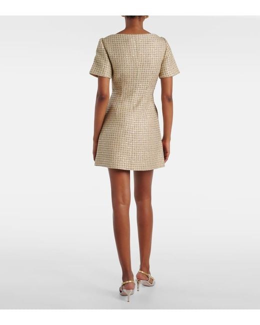 Self-Portrait Natural Off-Shoulder Boucle Minidress