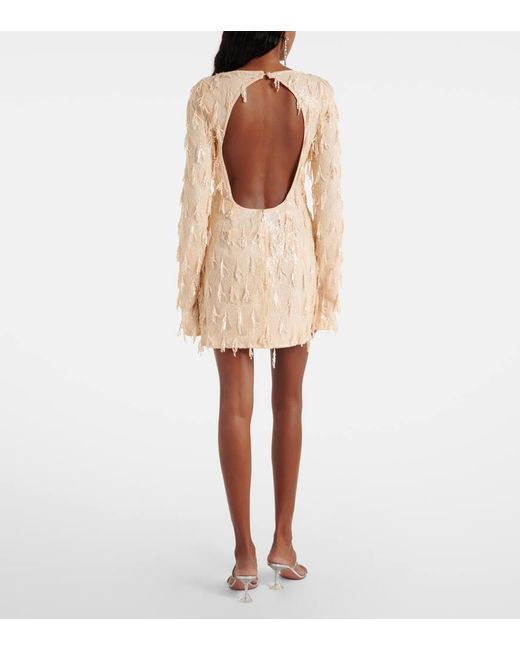 ROTATE BIRGER CHRISTENSEN Natural Minikleid Mit Pailletten