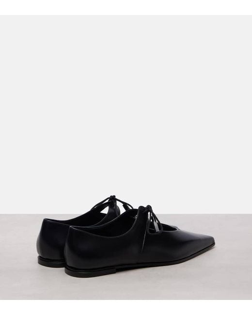 Ballerines Laceup En Cuir Max Mara en coloris Black