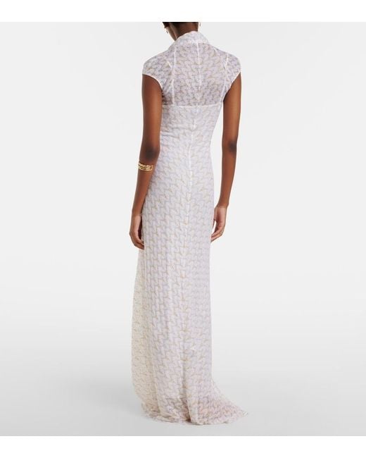 Missoni White Lame Maxi Dress