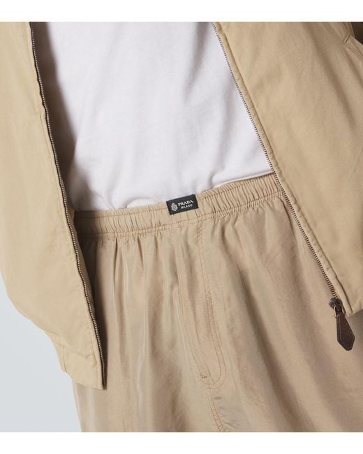 Prada Natural Silk Bermuda Shorts for men