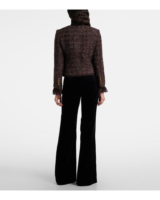 Veronica Beard Black Audrina Metallic Tweed Jacket