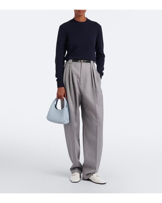 Bottega Veneta Blue Campana Mini Leather Shoulder Bag