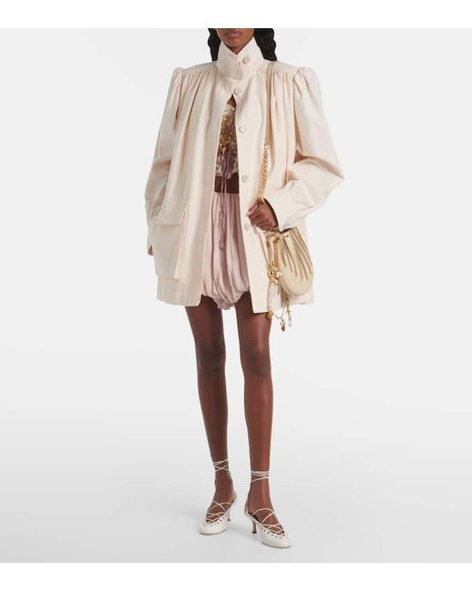 Chloé Natural Gathered Cotton Canvas Jacket