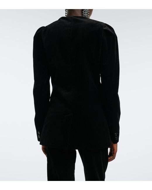 Isabel Marant Black Fereole Cotton Velvet Blazer