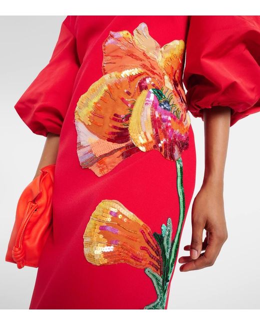 Safiyaa Amira Embroidered Floral Midi Dress