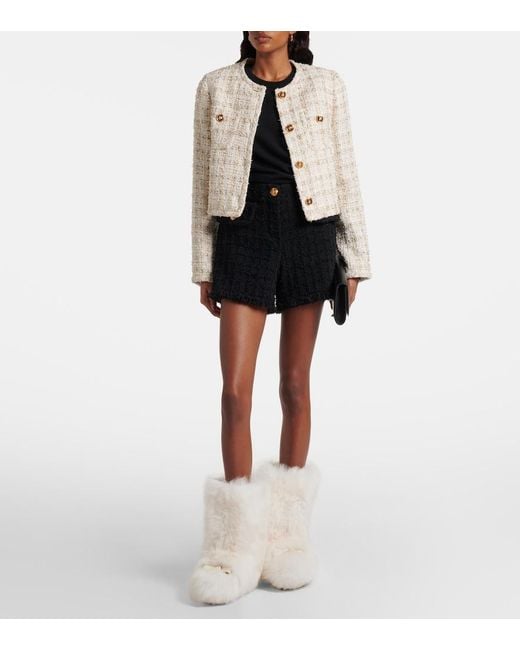 Versace White Shearling Boots