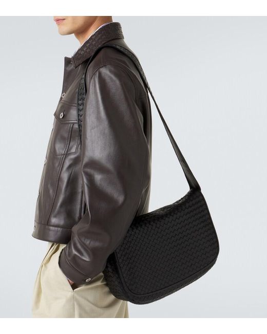 Sac Veneto Large En Cuir Intrecciato Bottega Veneta pour homme en coloris Black