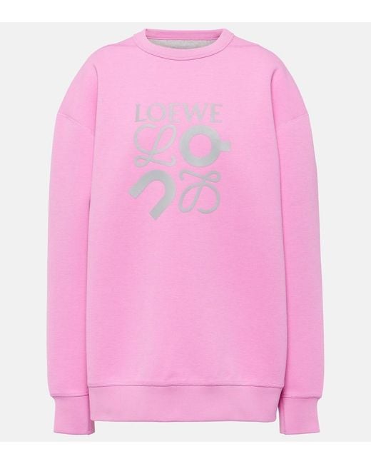 Loewe X On Logo Jersey Sweatshirt in Pink | Lyst