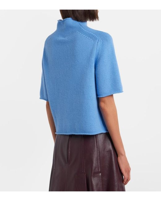 Lisa Yang Blue Fride Cashmere Turtleneck Sweater