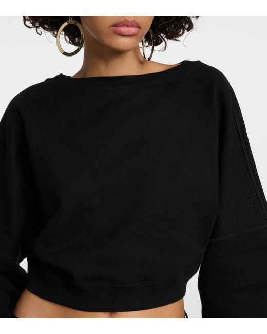 Sweat-shirt brode en coton a logo Saint Laurent en coloris Black