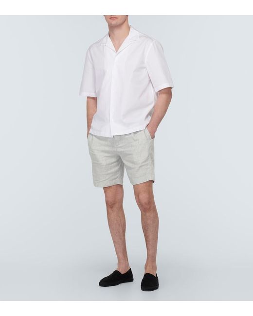 Frescobol Carioca White Felipe Linen And Cotton Shorts for men