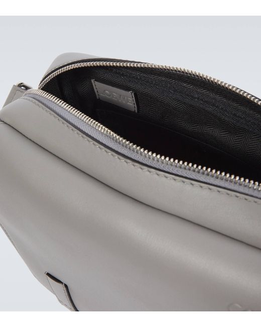 Loewe Gray Military Xs Leather Crossbody Bag for men