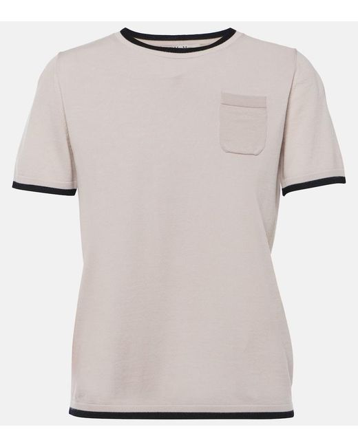 Max Mara White Egidio Virgin Wool T-Shirt