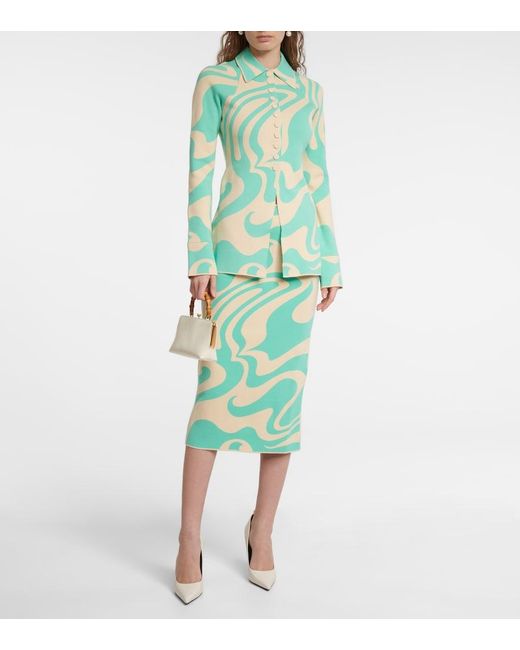 Sportmax Blue Soraga Jacquard Blazer