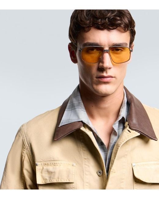 Gafas De Sol De Aviador Con Logo Jacques Marie Mage de hombre de color Metallic