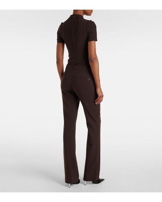 Courreges Brown High-Rise Flared Pants