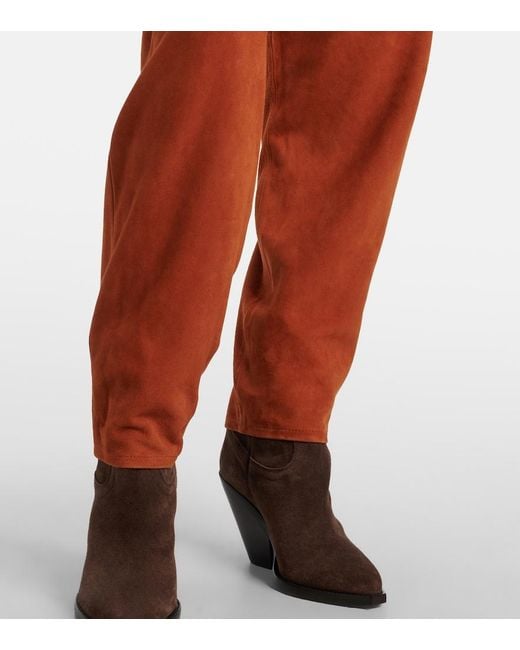 Isabel Marant Orange Darielle Suede Pants