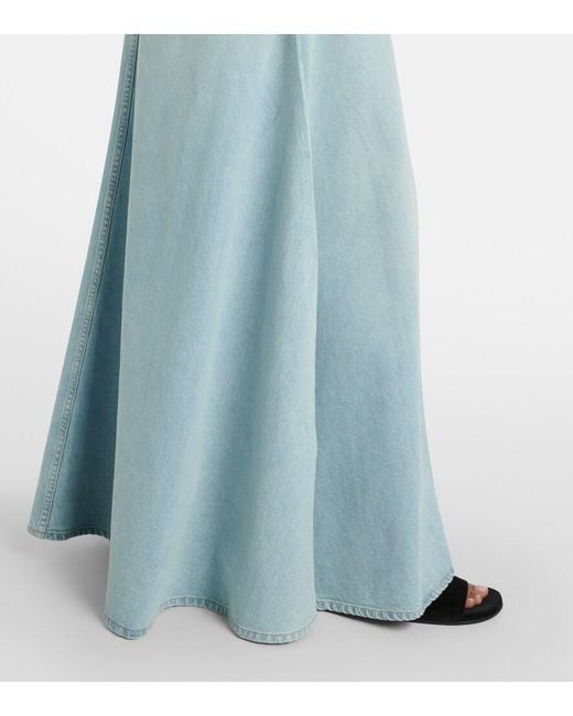Agolde Blue Odin Mid-Rise Denim Maxi Skirt