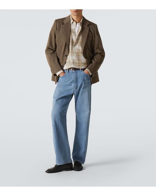 Auralee Natural Plaid Wool Shirt for men
