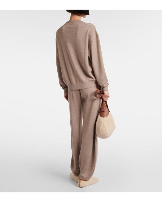 Loro Piana Brown Balfour Cashmere, Wool, And Silk Sweater