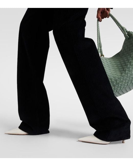 Bottega Veneta Blue High-Rise Cotton Corduroy Straight Pants