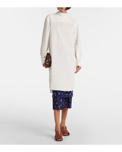 Dries Van Noten White Cotton Poplin Minidress