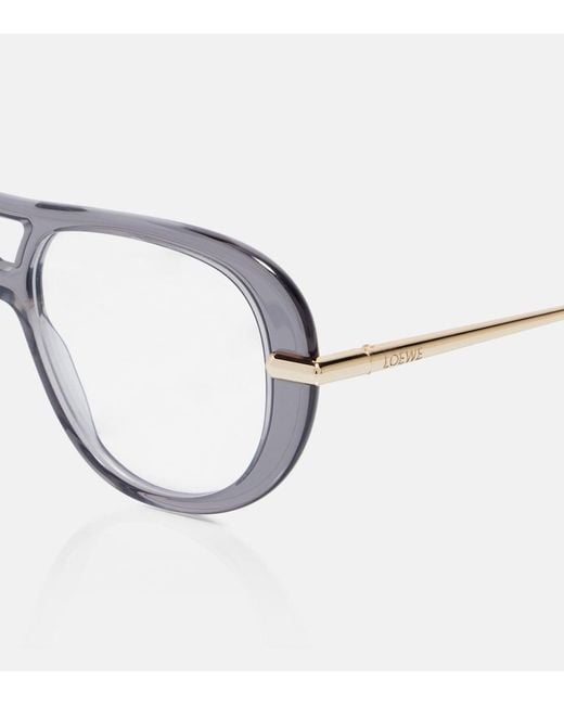 Loewe Brown Slim Aviator Glasses
