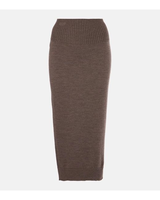 Gonna Midi Melk di Max Mara in Brown