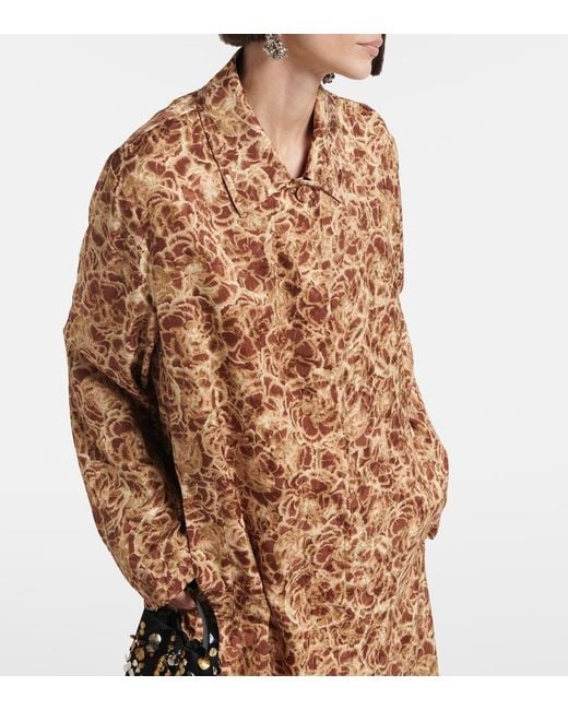 Dries Van Noten Natural Leopard-Print Coat