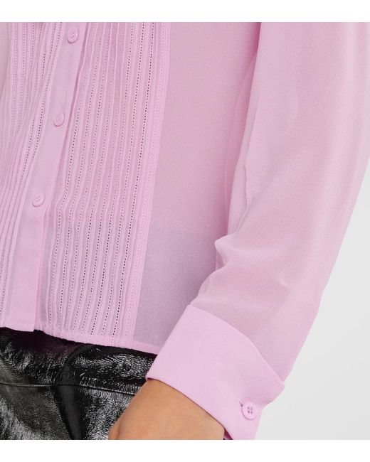 Blusa de chifon con lazo Self-Portrait de color Pink