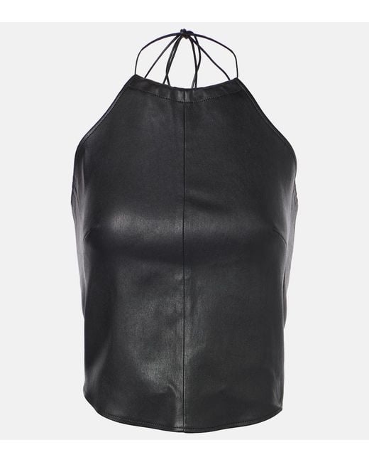 Stouls Black Rosie Halterneck Leather Top