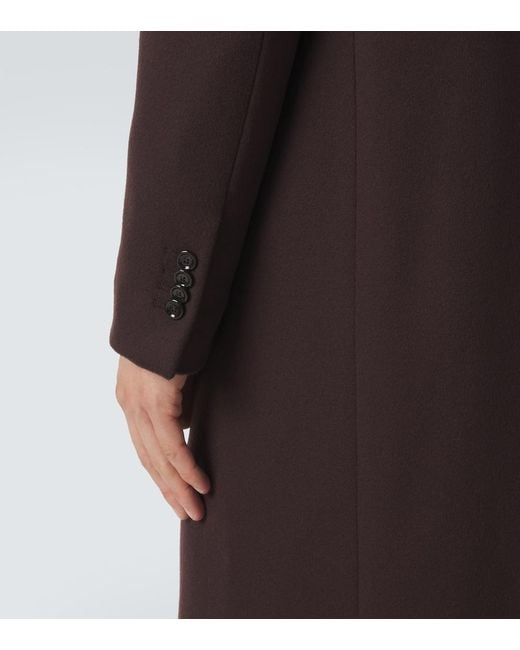 Lardini Brown Double-Breasted Wool Coat for men