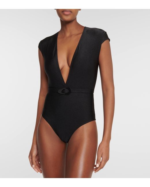 Adriana Degreas Black Belted Swimsuit
