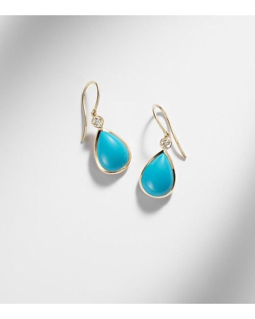 Ileana Makri Blue 14Kt Drop Earrings With And Diamonds